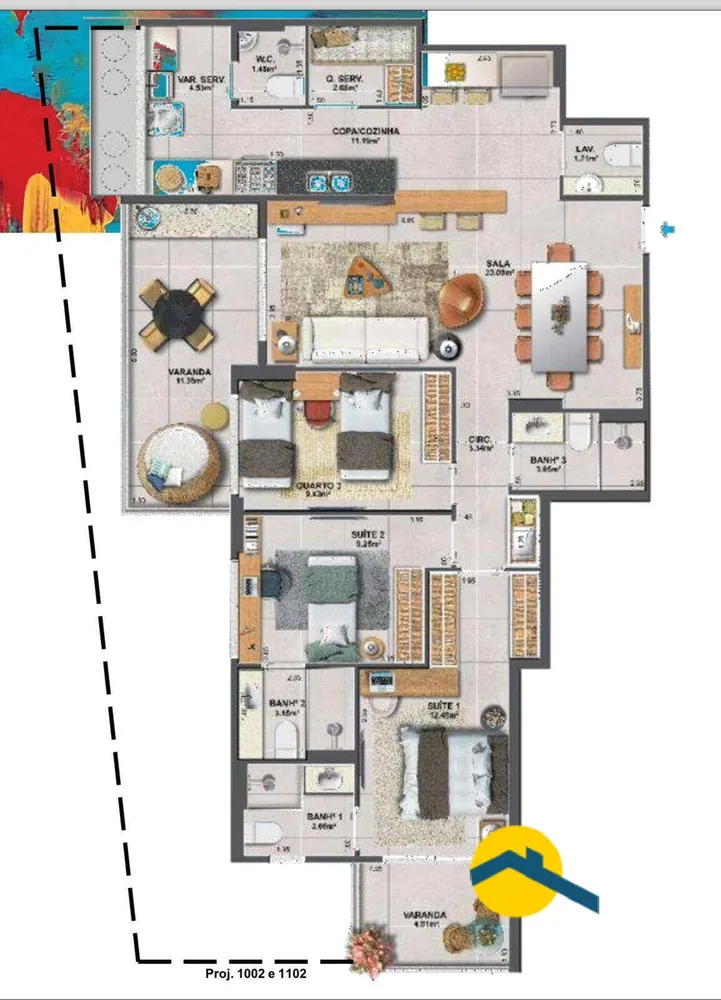 Apartamento, 3 quartos, 120 m² - Foto 3