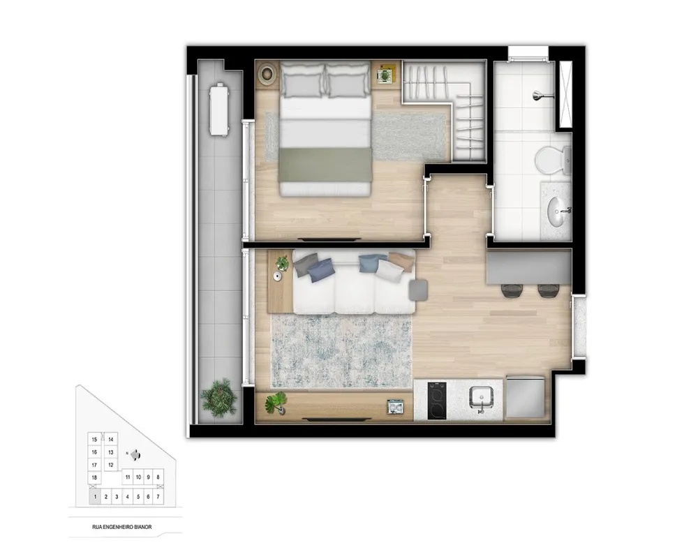 Apartamento, 1 quarto, 26 m² - Foto 6