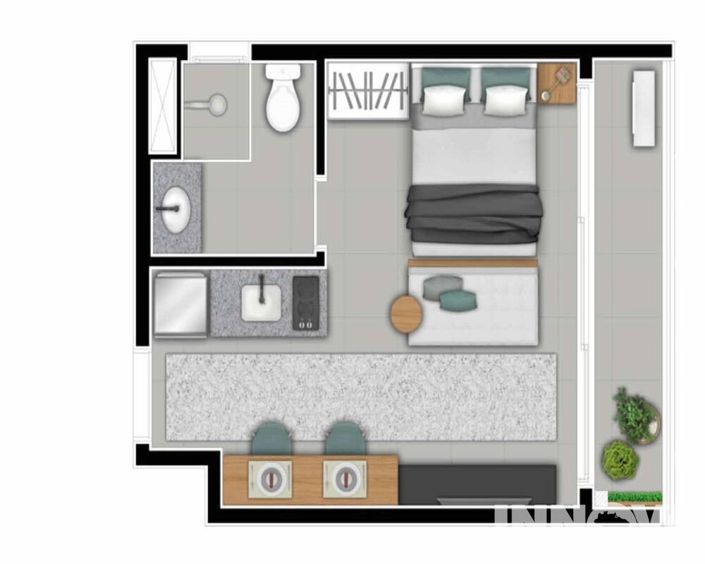 Apartamento à venda com 1 quarto, 31m² - Foto 4