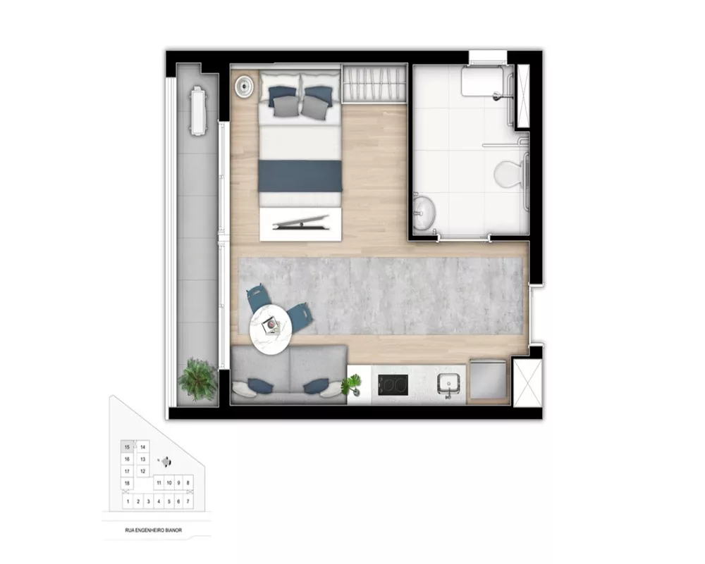 Apartamento, 1 quarto, 32 m² - Foto 2