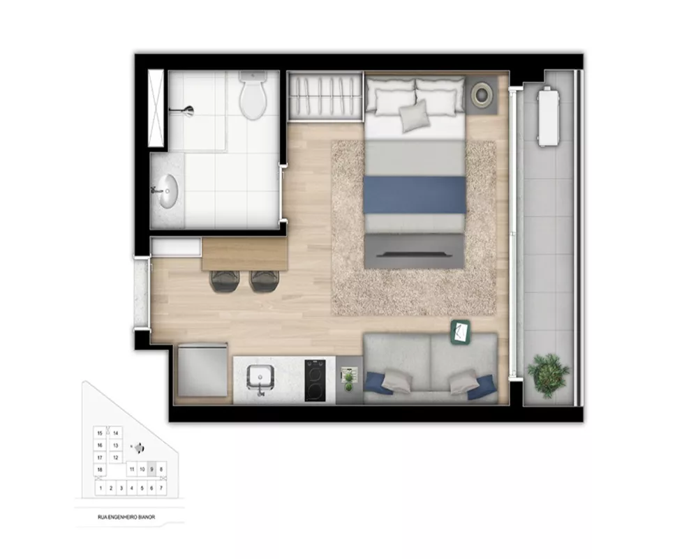 Apartamento, 1 quarto, 32 m² - Foto 20