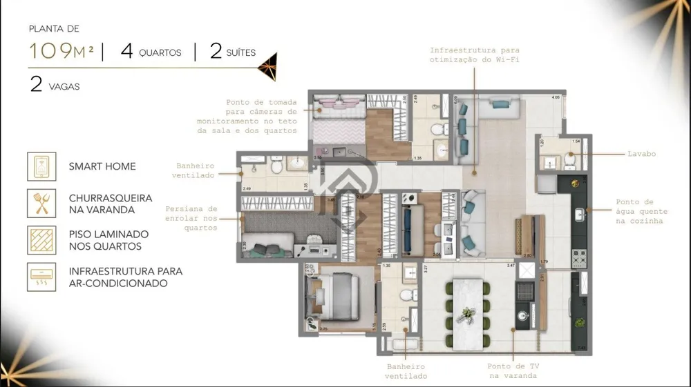 Apartamento, 4 quartos, 109 m² - Foto 6