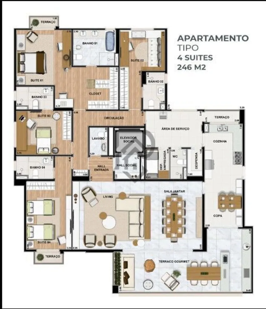 Apartamento, 3 quartos, 246 m² - Foto 9