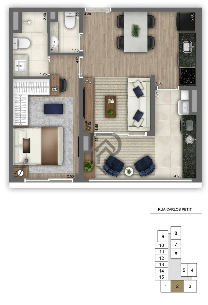Apartamento, 1 quarto, 47 m² - Foto 9
