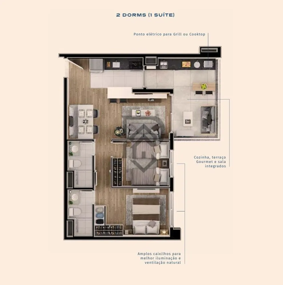 Apartamento, 2 quartos, 65 m² - Foto 3