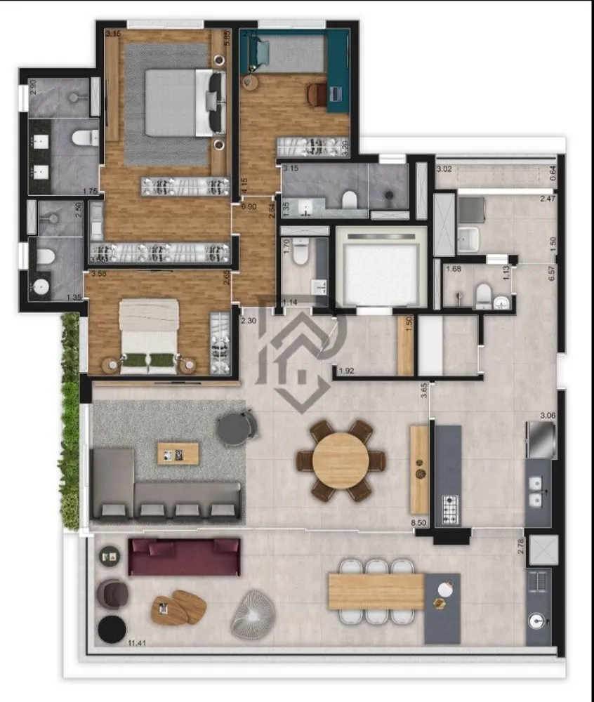 Apartamento, 3 quartos, 181 m² - Foto 11