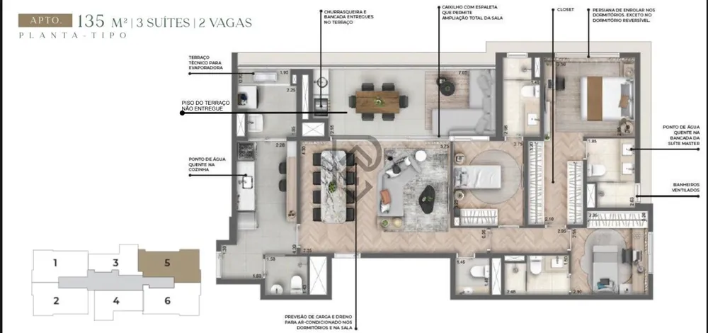 Apartamento, 2 quartos, 110 m² - Foto 3