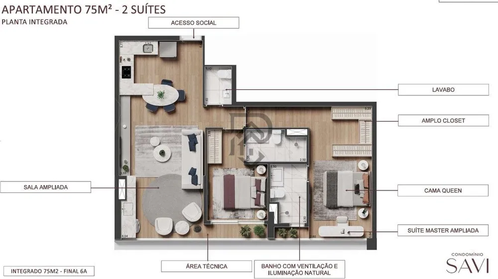 Apartamento, 2 quartos, 75 m² - Foto 8