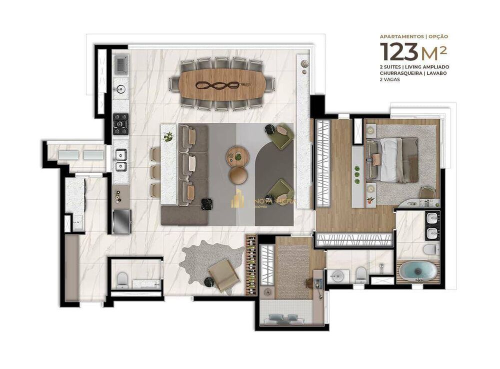 Apartamento, 3 quartos, 123 m² - Foto 3