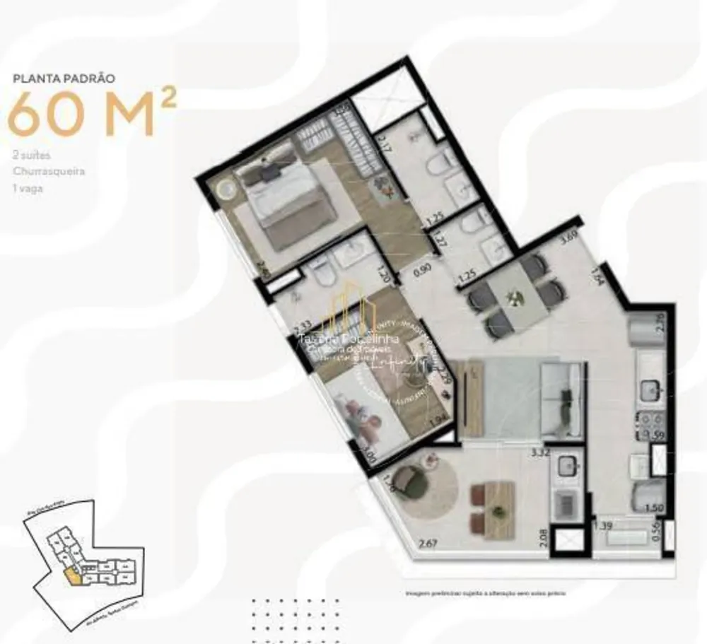 Apartamento, 2 quartos, 60 m² - Foto 2