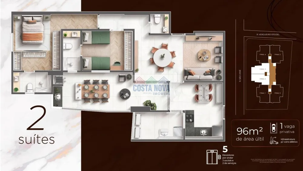 Apartamento, 2 quartos, 96 m² - Foto 9