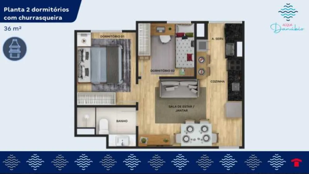 Apartamento, 2 quartos, 36 m² - Foto 1