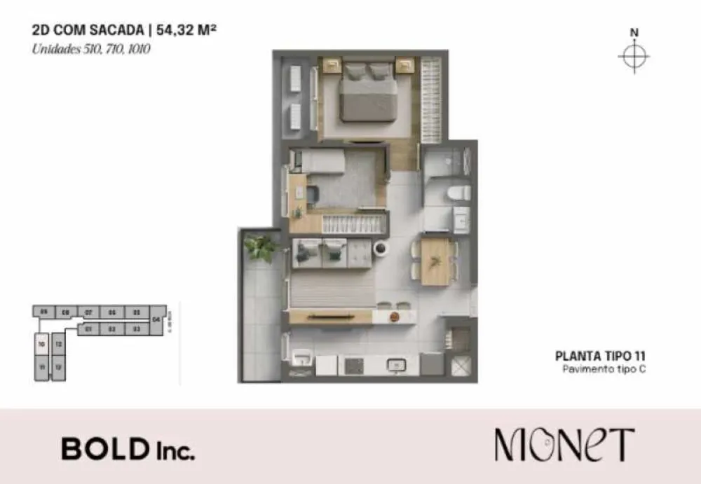 Apartamento, 2 quartos, 54 m² - Foto 3