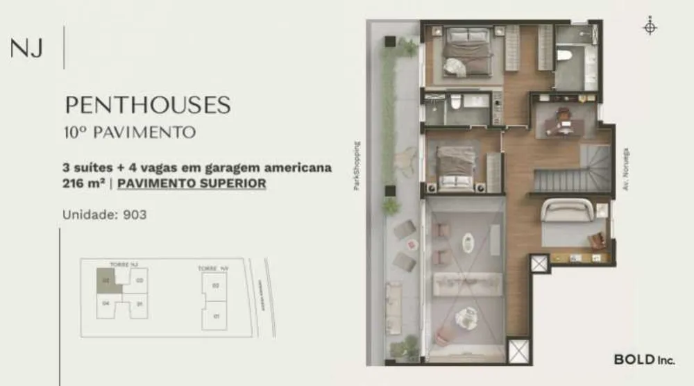 Apartamento, 3 quartos, 216 m² - Foto 2