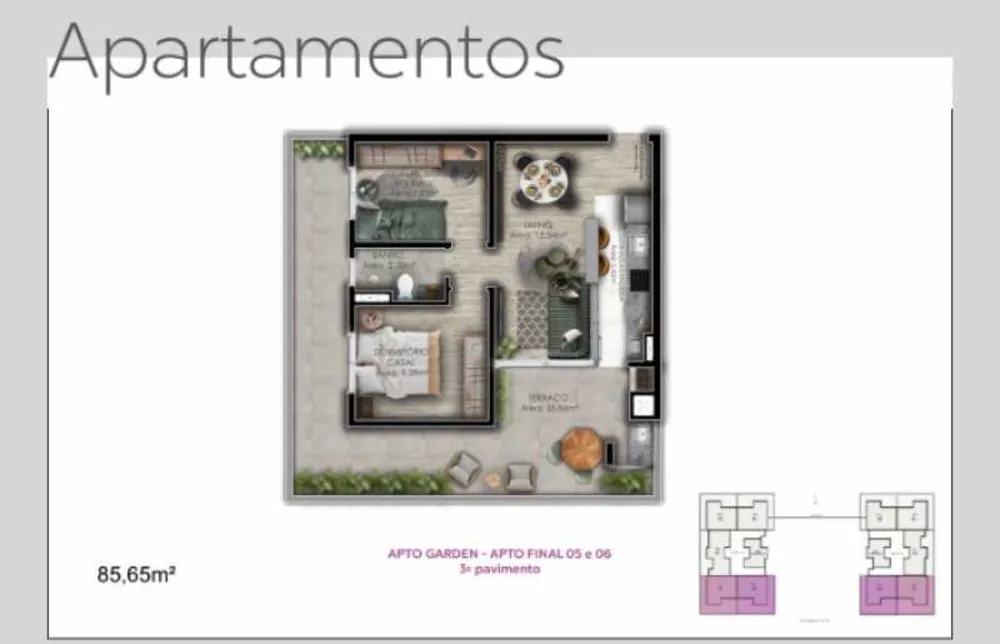 Apartamento, 2 quartos, 85 m² - Foto 1