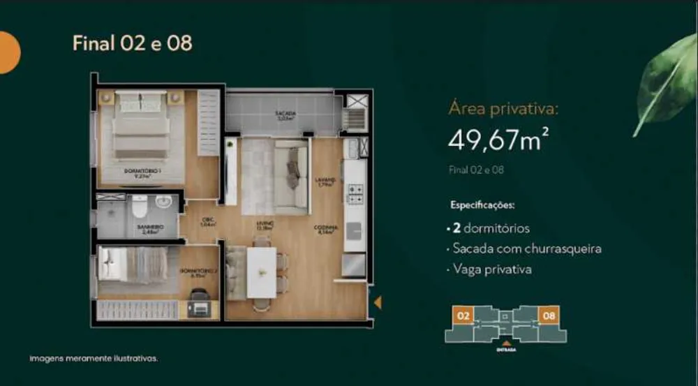 Apartamento, 2 quartos, 49 m² - Foto 1