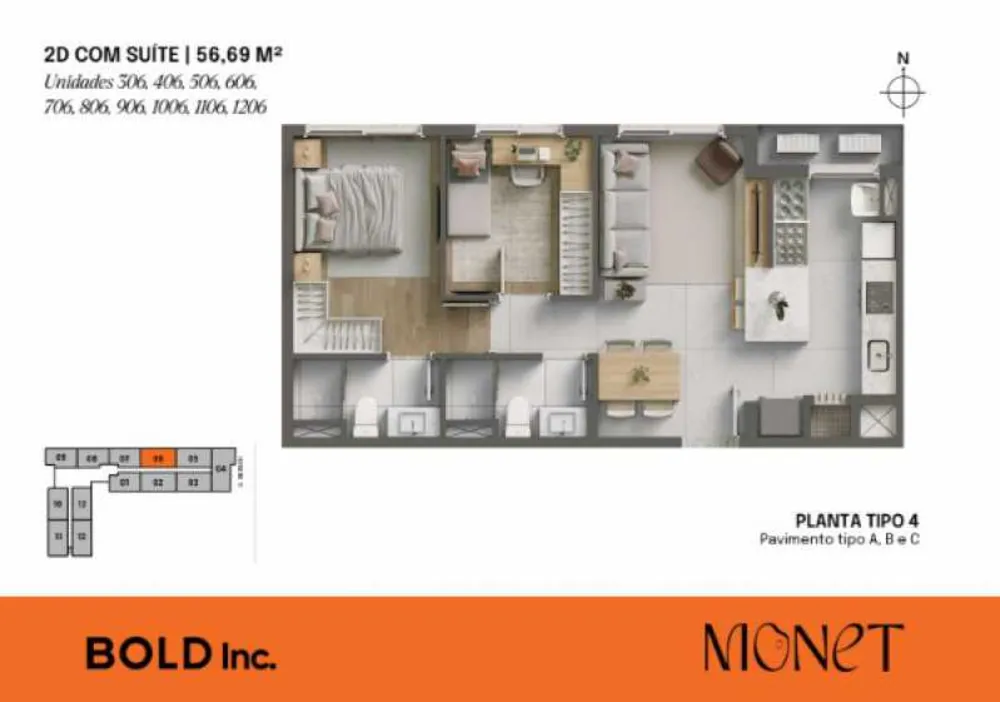 Apartamento, 2 quartos, 56 m² - Foto 4