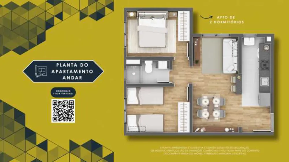 Apartamento, 2 quartos, 45 m² - Foto 1