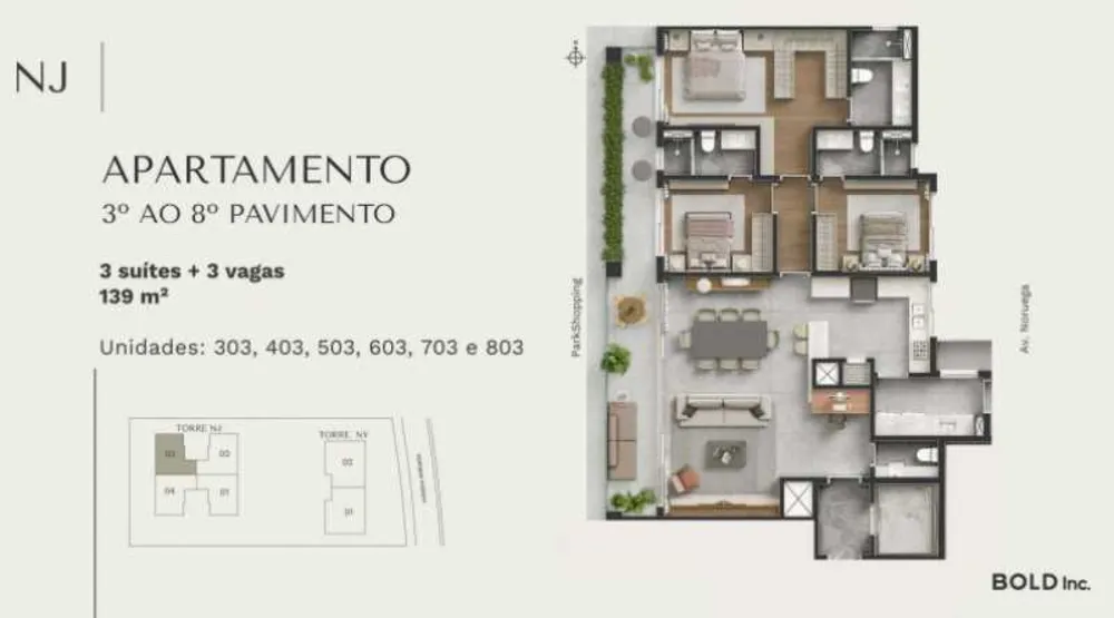 Apartamento, 3 quartos, 139 m² - Foto 1