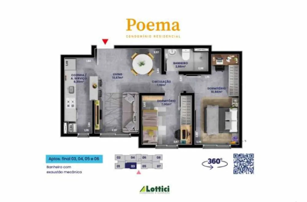 Apartamento, 2 quartos, 49 m² - Foto 1