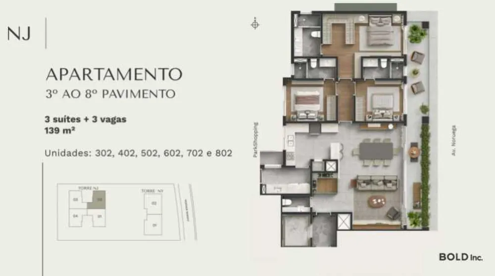 Apartamento, 3 quartos, 139 m² - Foto 1