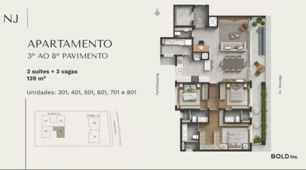 Apartamento, 3 quartos, 139 m² - Foto 1