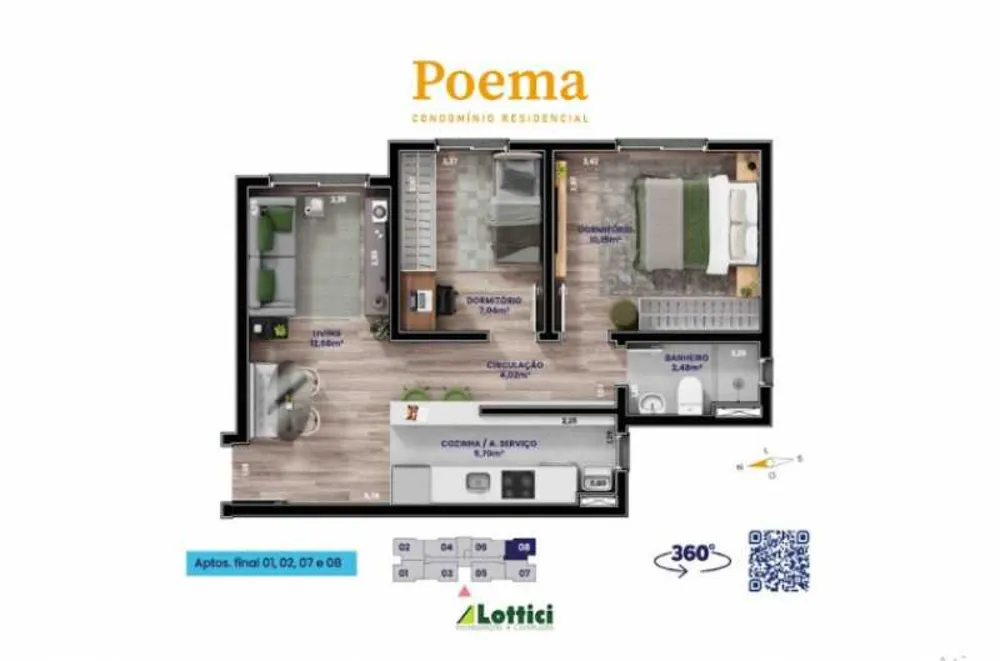 Apartamento, 2 quartos, 49 m² - Foto 1