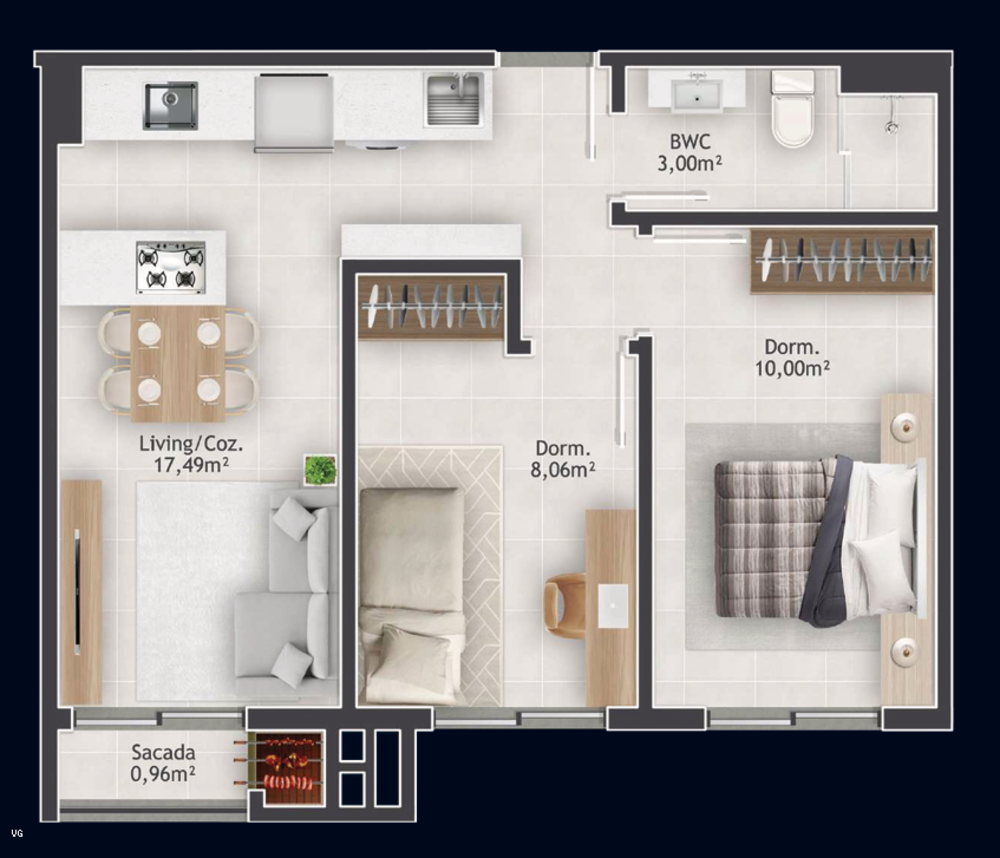 Apartamento, 2 quartos, 47 m² - Foto 4