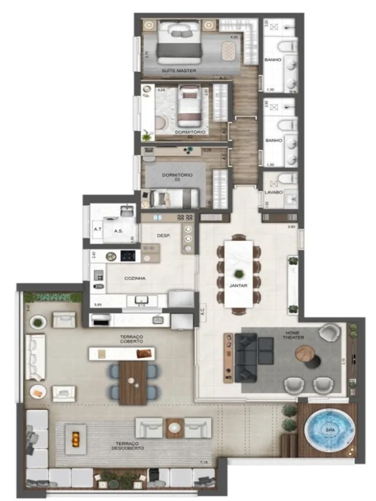 Cobertura, 3 quartos, 181 m² - Foto 1