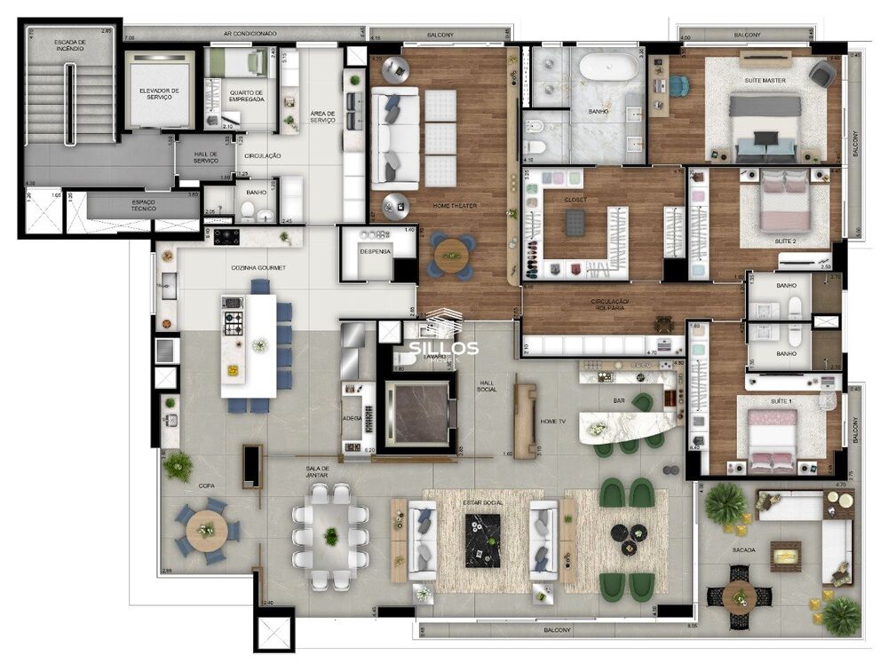 Apartamento Lançamentos com 3 quartos, 342m² - Foto 22