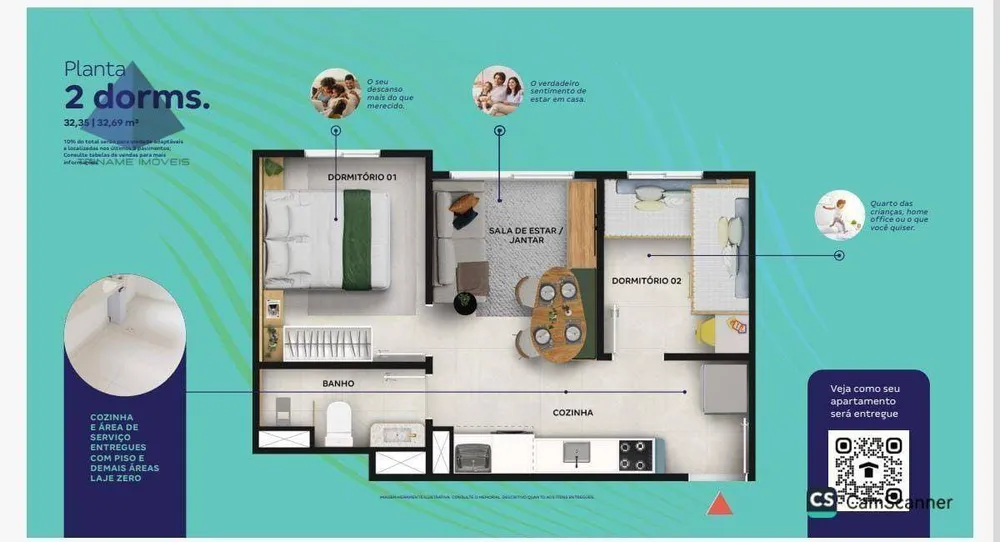 Apartamento, 2 quartos, 32 m² - Foto 1
