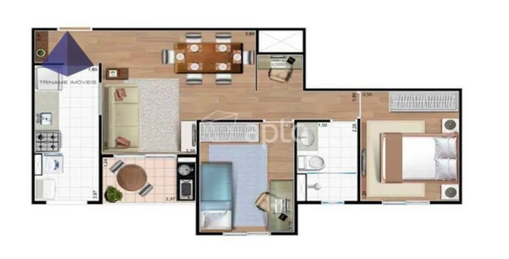 Apartamento, 2 quartos, 54 m² - Foto 8