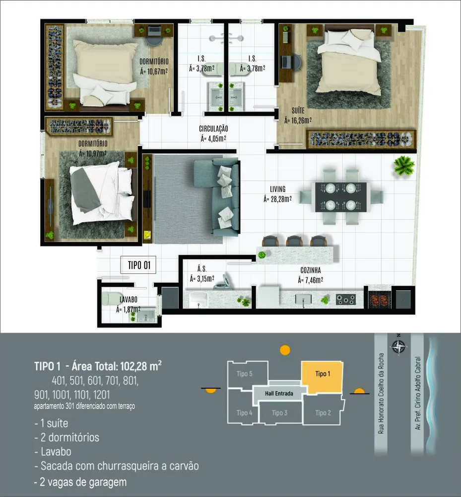 Apartamento, 3 quartos, 102 m² - Foto 10