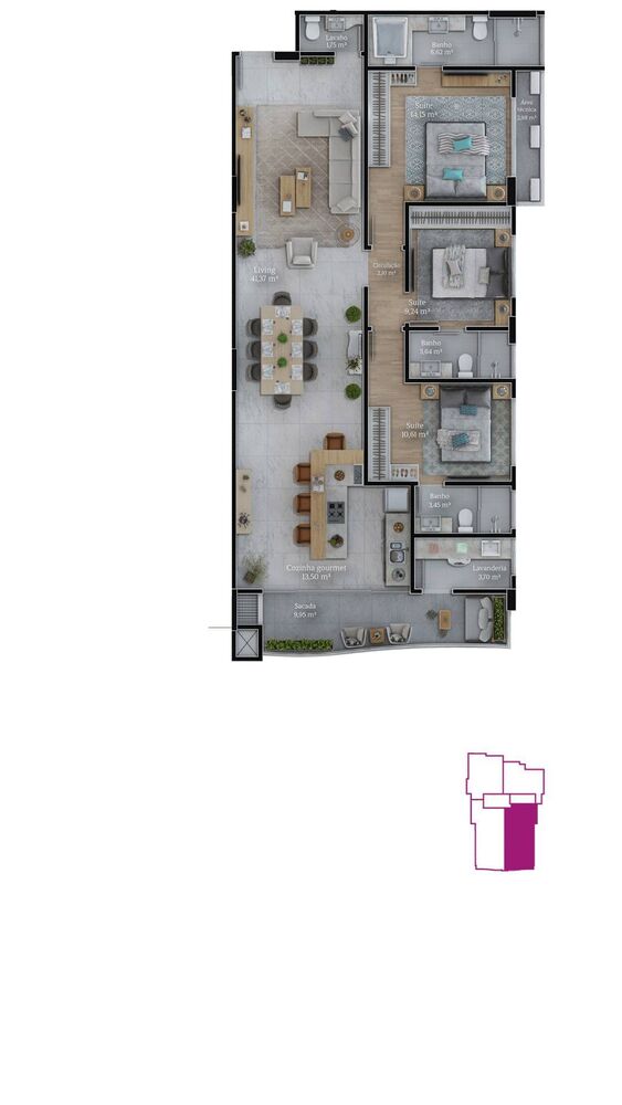 Apartamento, 3 quartos - Foto 3
