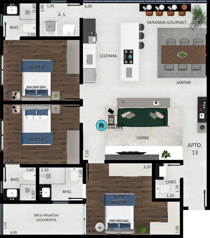 Apartamento, 3 quartos, 113 m² - Foto 2