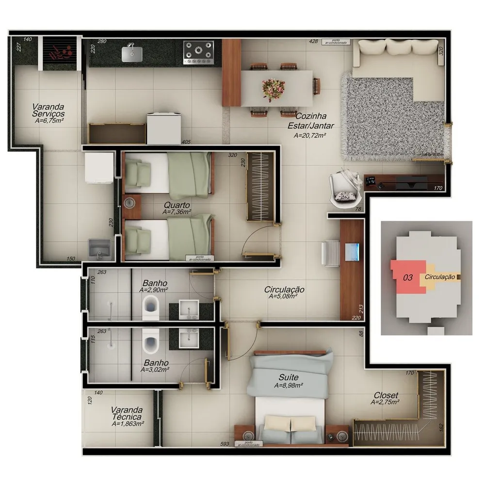 Apartamento, 2 quartos, 65 m² - Foto 4