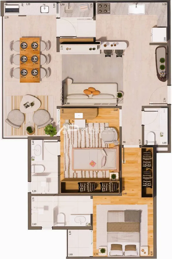 Apartamento, 2 quartos, 75 m² - Foto 3