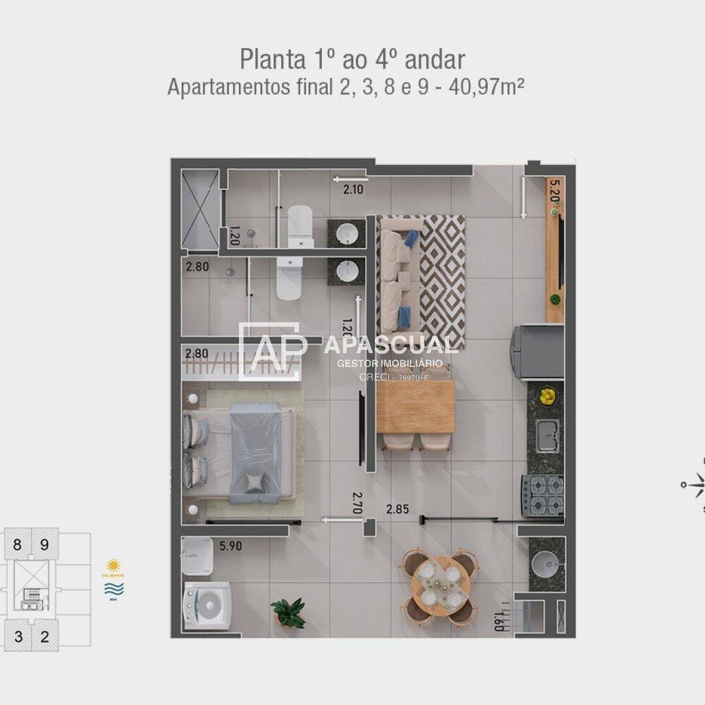 Apartamento, 1 quarto - Foto 3