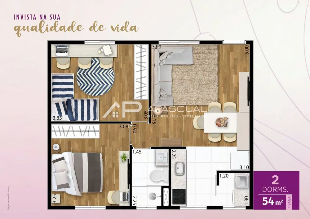 Apartamento, 2 quartos, 54 m² - Foto 2