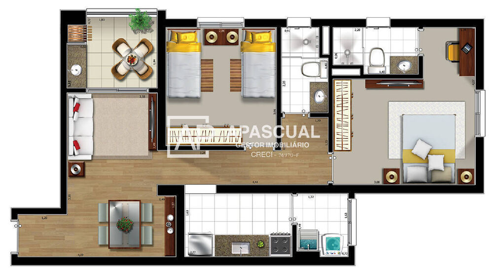 Apartamento, 2 quartos, 52 m² - Foto 4
