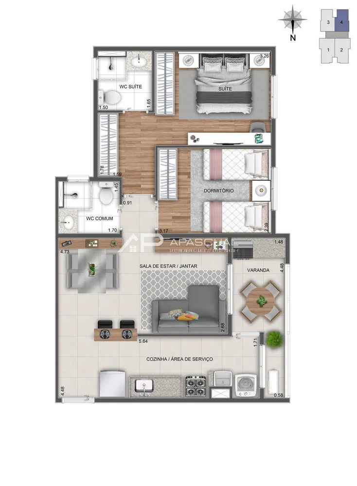 Apartamento, 2 quartos, 60 m² - Foto 13