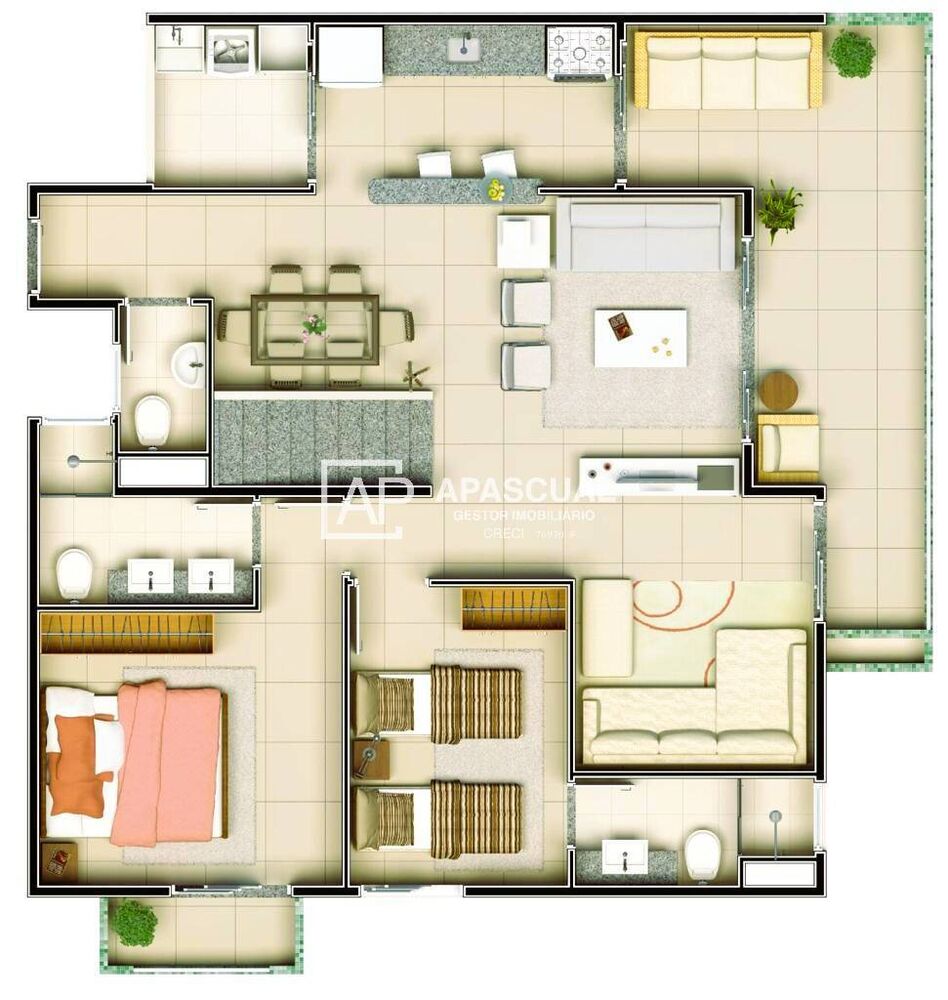 Apartamento à venda com 3 quartos, 208m² - Foto 1
