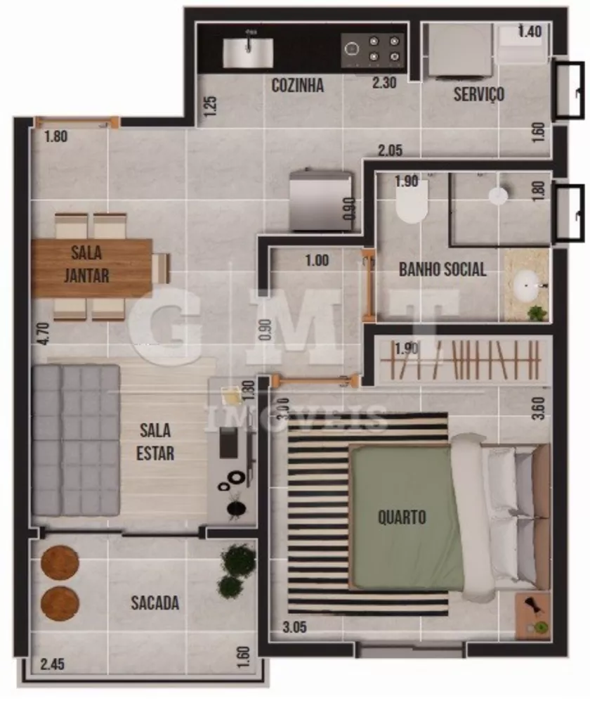Apartamento, 1 quarto - Foto 4