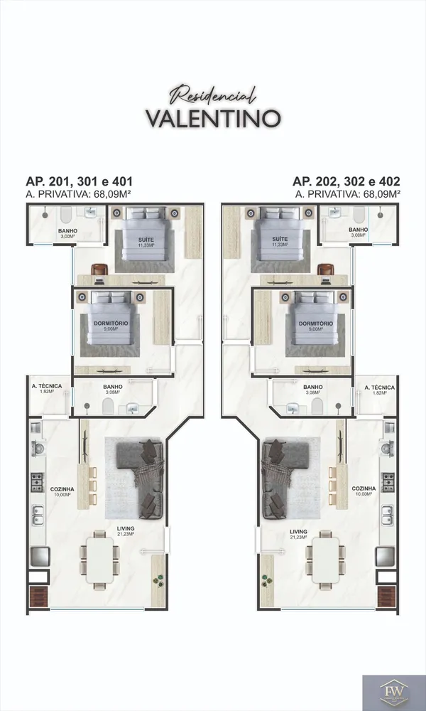 Apartamento, 2 quartos, 61 m² - Foto 3