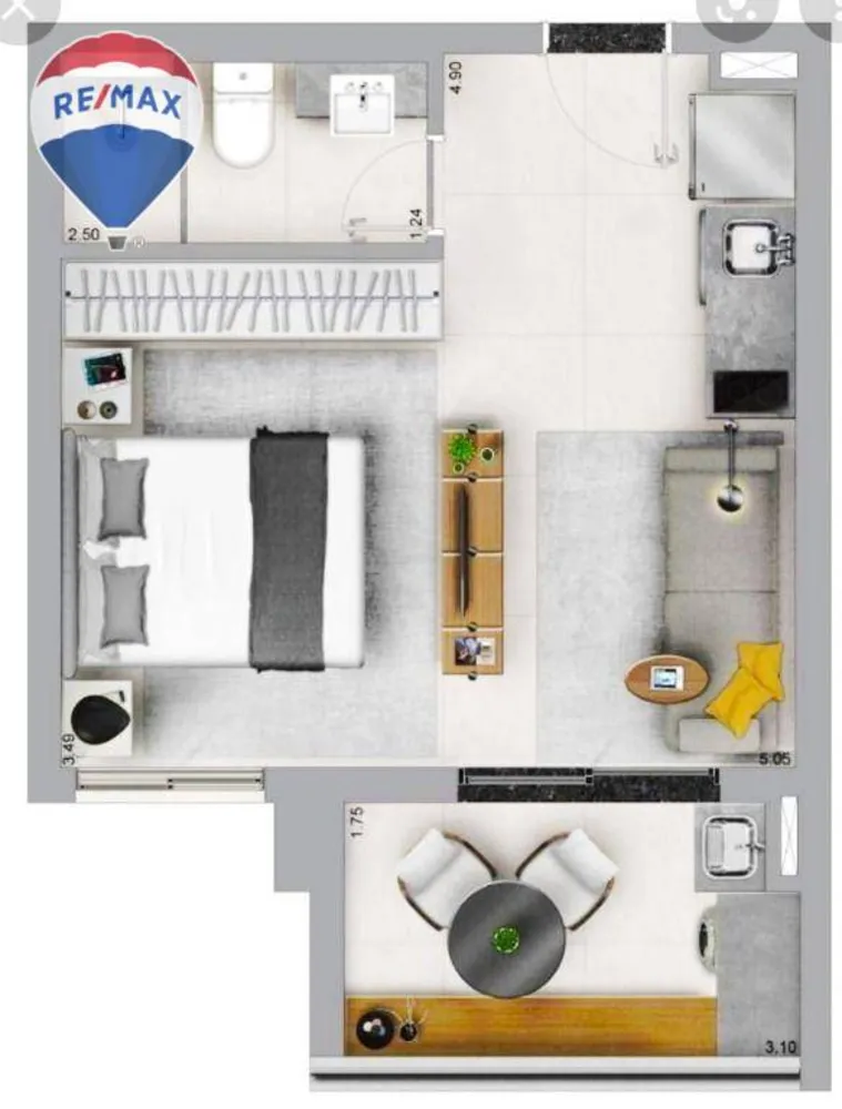Kitnet-Studio, 35 m² - Foto 1