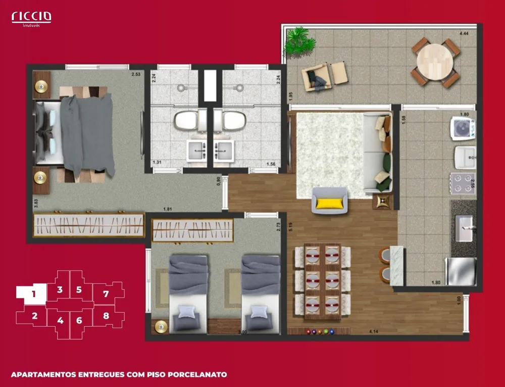 Apartamento, 2 quartos, 66 m² - Foto 1