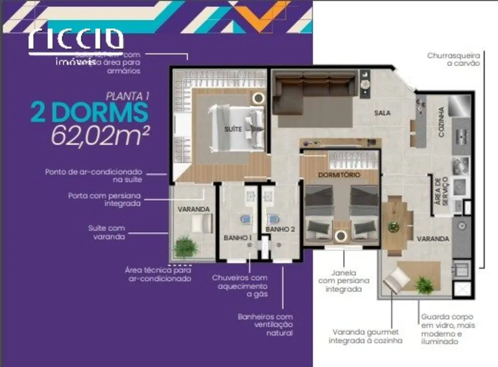 Apartamento, 2 quartos, 62 m² - Foto 3