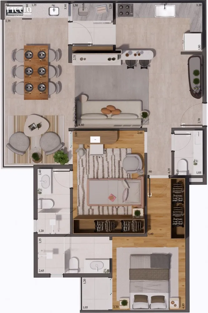 Apartamento, 2 quartos, 75 m² - Foto 4