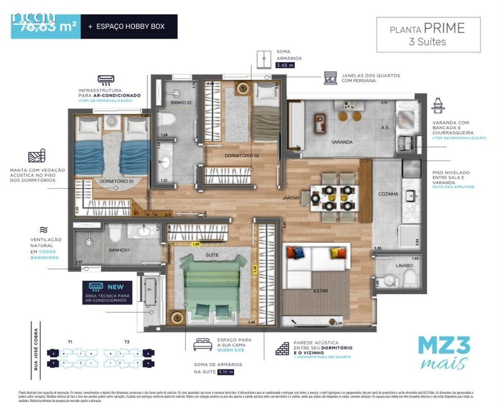 Apartamento, 2 quartos, 56 m² - Foto 3