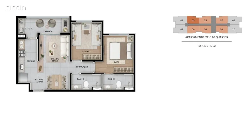 Apartamento, 3 quartos, 66 m² - Foto 3
